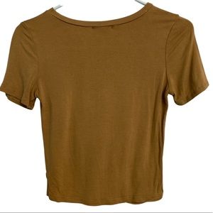 Brown comfortable crop top.